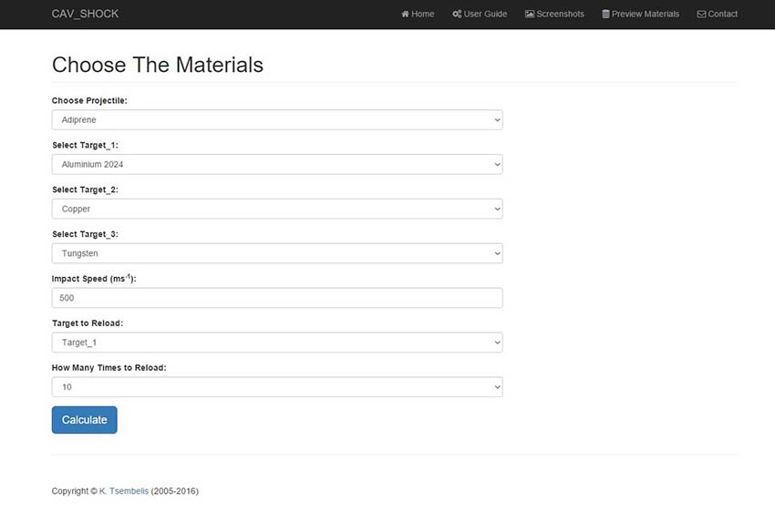 Choose material properties